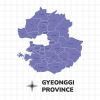 Gyeonggi província mapa ilustração. mapa do cidades dentro sul Coréia vetor