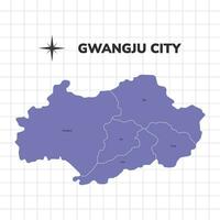 Gwangju cidade mapa ilustração. mapa do cidades dentro sul Coréia vetor