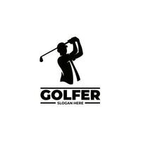 criança golfe jogador logotipo Projeto modelo vetor