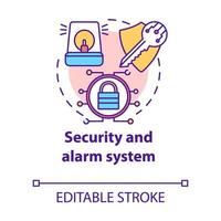 ícone de conceito de sistema de segurança e alarme vetor