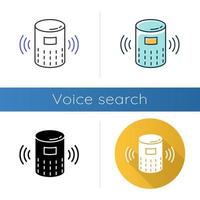 conjunto de ícones de alto-falantes inteligentes modernos vetor