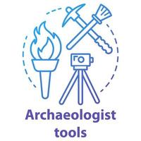 ícone do conceito de ferramentas de arqueólogo vetor