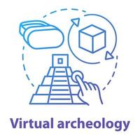 ícone do conceito de arqueologia virtual vetor