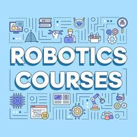 banner de conceitos de palavras de cursos de robótica vetor