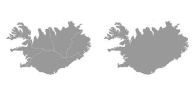 Islândia cinzento mapa com administrativo distritos. vetor ilustração.