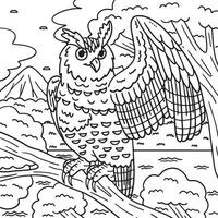 eurasian Águia coruja coloração página para crianças vetor