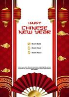 vetor chinês Novo ano festival celebração poster modelo
