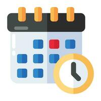 relógio com calendário, ícone do calendário vetor