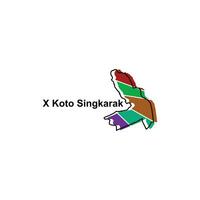 Alto detalhado vetor mapa do x koto singkarak moderno contorno, logotipo vetor Projeto. abstrato, desenhos conceito, logotipo, logótipo elemento para modelo.