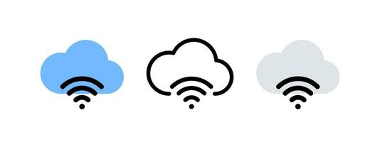Wi-fi. nuvem serviço e rede ícones. vetor ícones