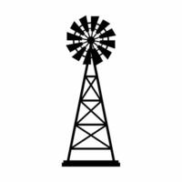 moinho de vento silhueta ícone vetor. rural construção silhueta pode estar usava Como ícone, símbolo ou placa. moinho de vento ícone vetor para Projeto do fazenda, Vila ou campo