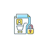 ícone de cor rgb de privacidade de dados do consumidor vetor