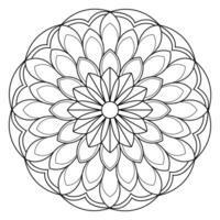 mandala coloração Páginas - fácil mandala coloração página - simples mandala coloração página - coloração página vetor