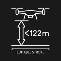 ícone de etiqueta manual linear branco de altura máxima de voo para tema escuro vetor