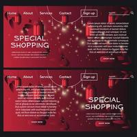 banner da web de compras especiais vermelho islâmico vetor