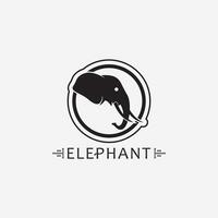 modelo de design de ilustrador de vetor de logotipo de elefante