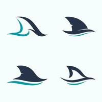 Tubarão barbatana logotipo símbolo vetor ilustração