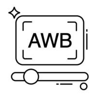 na moda Projeto ícone do awb isolado em branco fundo vetor