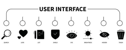 do utilizador interface bandeira rede ícone vetor ilustração conceito