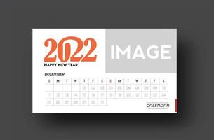 calendário de feliz ano novo 2022 - elementos de design de férias de ano novo para cartões de férias, cartaz de banner de calendário para decorações, fundo de ilustração vetorial. vetor