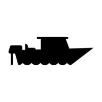 navio ícone ilustração vetorial cor preta. cor editável. silhueta negra. adequado para logotipos, ícones, vetor livre etc.