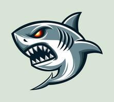 Tubarão logotipo e esporte ilustração vetor, poderoso, brincalhão, nervoso, Guerreiro editável. vetor