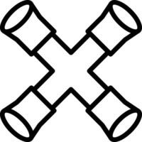 ícone de vetor de chave cruzada