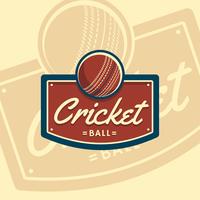 Emblema de crachá de bola de críquete vetor