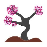 bonsai sakura flor dentro solo ilustração vetor