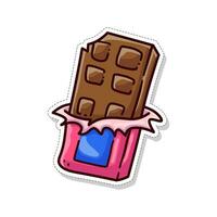 livre vetor ilustração do uma doce chocolate Barra adesivo