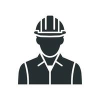 com capacete trabalhador. masculino construção serviço pessoa perfil avatar. vetor ilustração