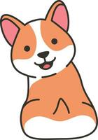 fofa desenho animado corgi cachorro isolado em branco fundo. vetor ilustração.