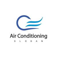 logotipo de ar condicionado, conceito de logotipo hvac vetor