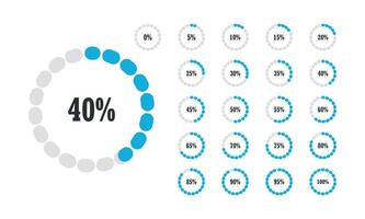 20 conjunto círculo percentagem diagramas para a infográfico. vetor ilustração Projeto.