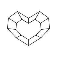 Frame geométrico da forma do coração do símbolo do vetor com lugar para o texto. Amo o ícone para cartão ou casamento, dia dos namorados, tatuagem, impressão. Vector caligrafia ilustração isolado em um fundo branco