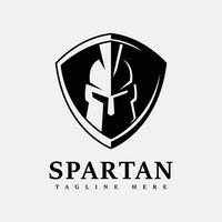 espartano silhueta personagem modelo logotipo ilustração vetor