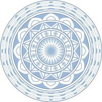 uma azul e branco circular Projeto com uma circular padrão, mandala arte com simples formas vetor