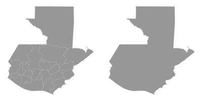 Guatemala cinzento mapa com departamentos. vetor ilustração.