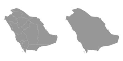 saudita arábia cinzento mapa com administrativo divisões. vetor ilustração.