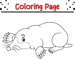 coloração Páginas fofa toupeira para crianças vetor