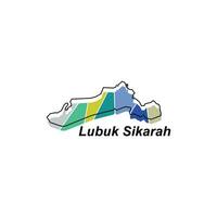lubuk sikarah mapa. vetor mapa do Indonésia país colorida projeto, ilustração Projeto modelo em branco fundo