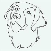 1 linha mão desenhado cachorro esboço vetor ilustração