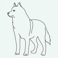 1 linha mão desenhado cachorro esboço vetor ilustração