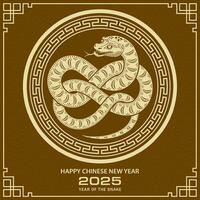 feliz chinês Novo ano 2025 zodíaco sinal, ano do a serpente vetor