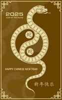 feliz chinês Novo ano 2025 zodíaco sinal, ano do a serpente vetor