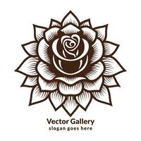 tatuagem de flor rosa vetor