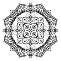 mandala para hena, mehndi, tatuagem, decoração, coloração livro. decorativo volta enfeites. étnico oriental circular enfeite vetor. antiestresse terapia desenhando vetor