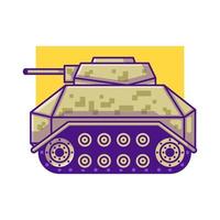 ilustração dos desenhos animados do tanque de guerra militar vetor