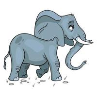elefante engraçado personagem animal no estilo cartoon. ilustração infantil. vetor