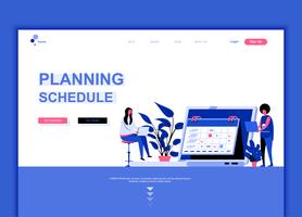 Conceito de modelo de design moderno web página plana do cronograma de planejamento vetor